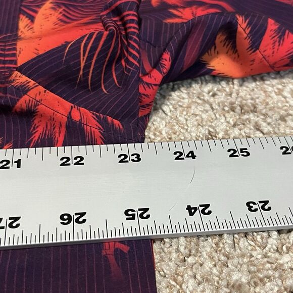 Retro Rifle Shirt Men’s Large Purple Orange Hawaiian Button Down Coastal Palm - Picture 5 of 7